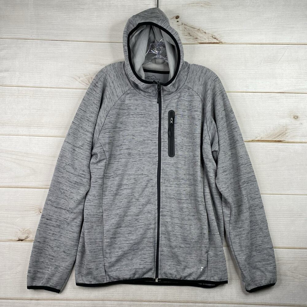 Eddie Bauer Hoodie Mens M Gray Full Zip Sweatshirt Jacket Casual Activewear